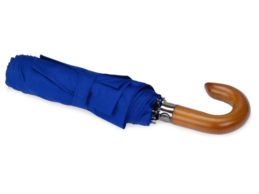 Зонт складной Cary, полуавтоматический, 3 сложения, с чехлом, темно-синий фото 4