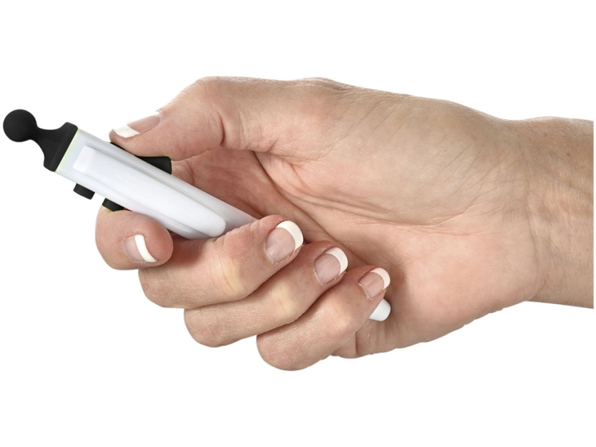 Ручка шариковая Clic Pen, белая с черным фото 5