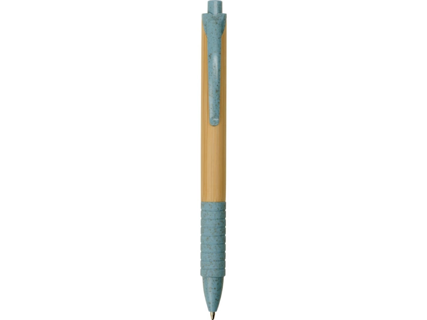 Ручка из бамбука и переработанной пшеницы шариковая Nara, бамбук/синий фото 2