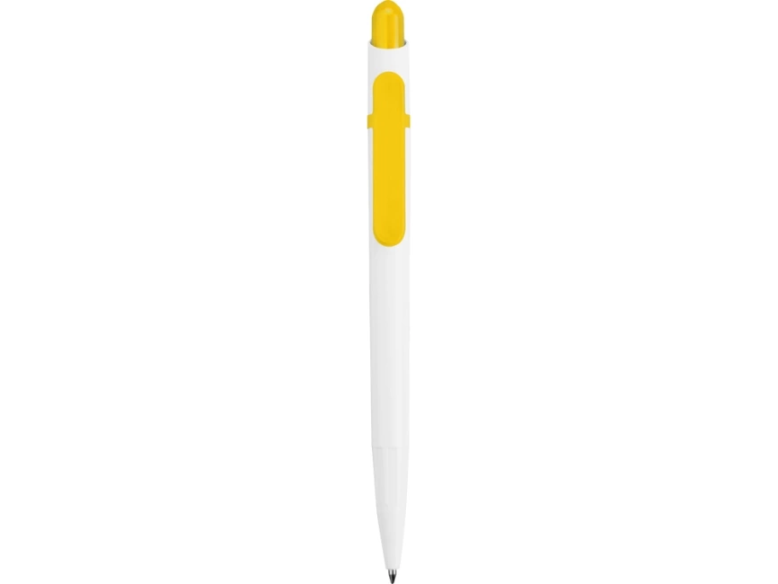 Ручка шариковая Этюд, белая с желтым фото 2