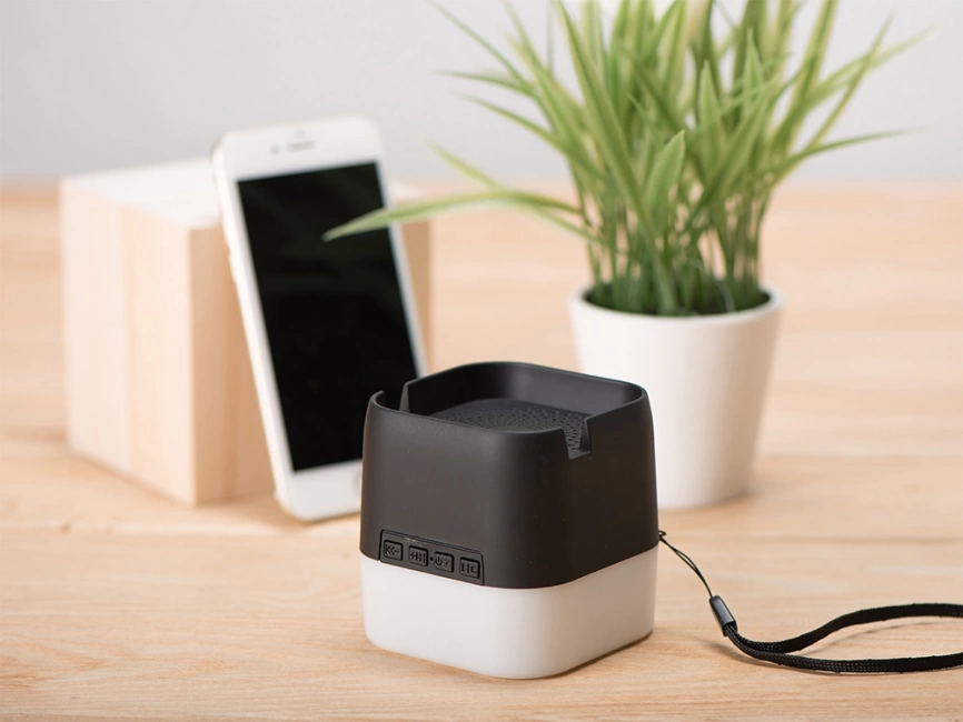 Портативная колонка с подсветкой Deco, soft touch, черный фото 9