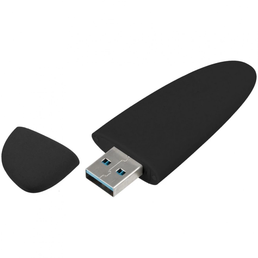 Флешка Pebble, черная, USB 3.0, 16 Гб фото 2