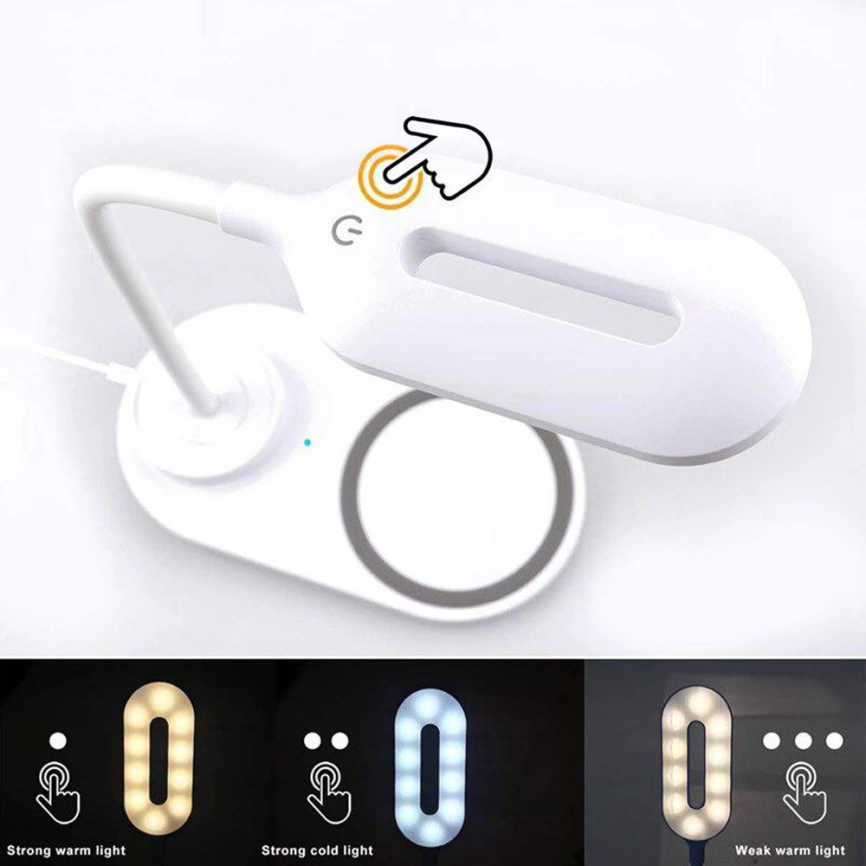 Настольная лампа DUOS c беспроводной зарядкой фото 4