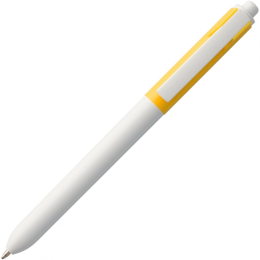 Ручка шариковая Hint Special, белая с желтым фото 2