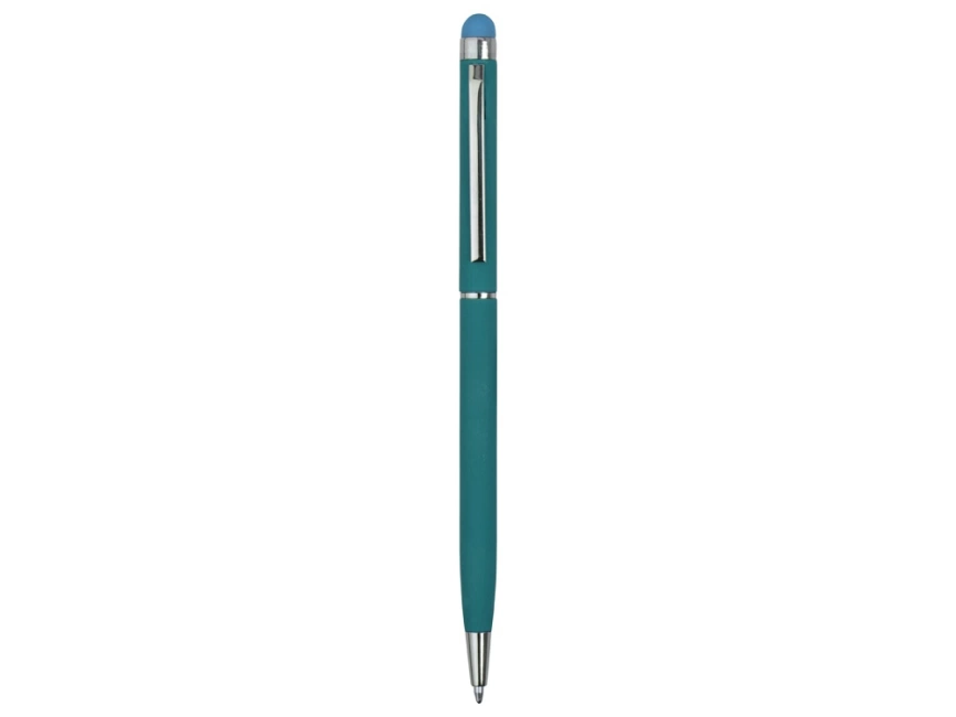 Ручка-стилус шариковая Jucy Soft с покрытием soft touch, бирюзовый фото 2
