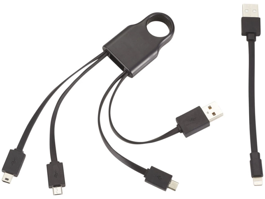 Кабель для зарядки Squad 4-в-1, черный фото 2