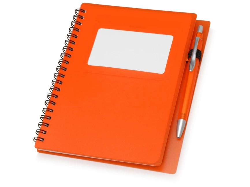Блокнот Контакт с ручкой, оранжевый фото 1
