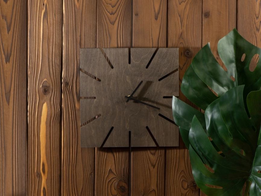 Часы деревянные Olafur квадратные, 28 см, шоколадный фото 7