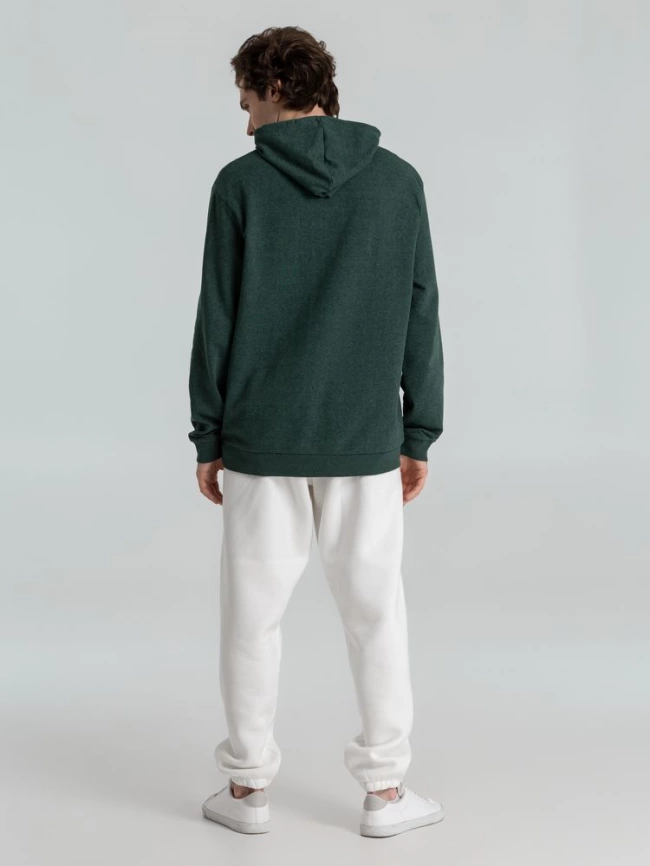 Толстовка с капюшоном унисекс Hoodie, темно-зеленый меланж, размер S фото 18