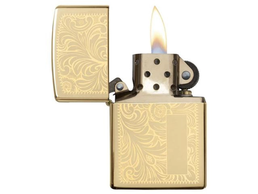 Зажигалка ZIPPO Venetian® с покрытием High Polish Brass, латунь/сталь, золотистая, 38x13x57 мм фото 2