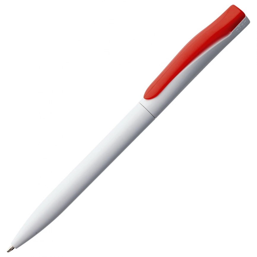 Ручка шариковая Pin, белая с красным фото 1
