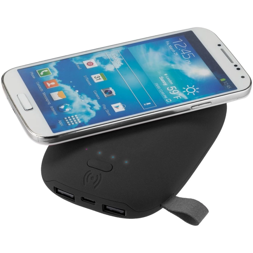 Аккумулятор с беспроводной зарядкой Pebble Wireless 9000 мАч, черный фото 5