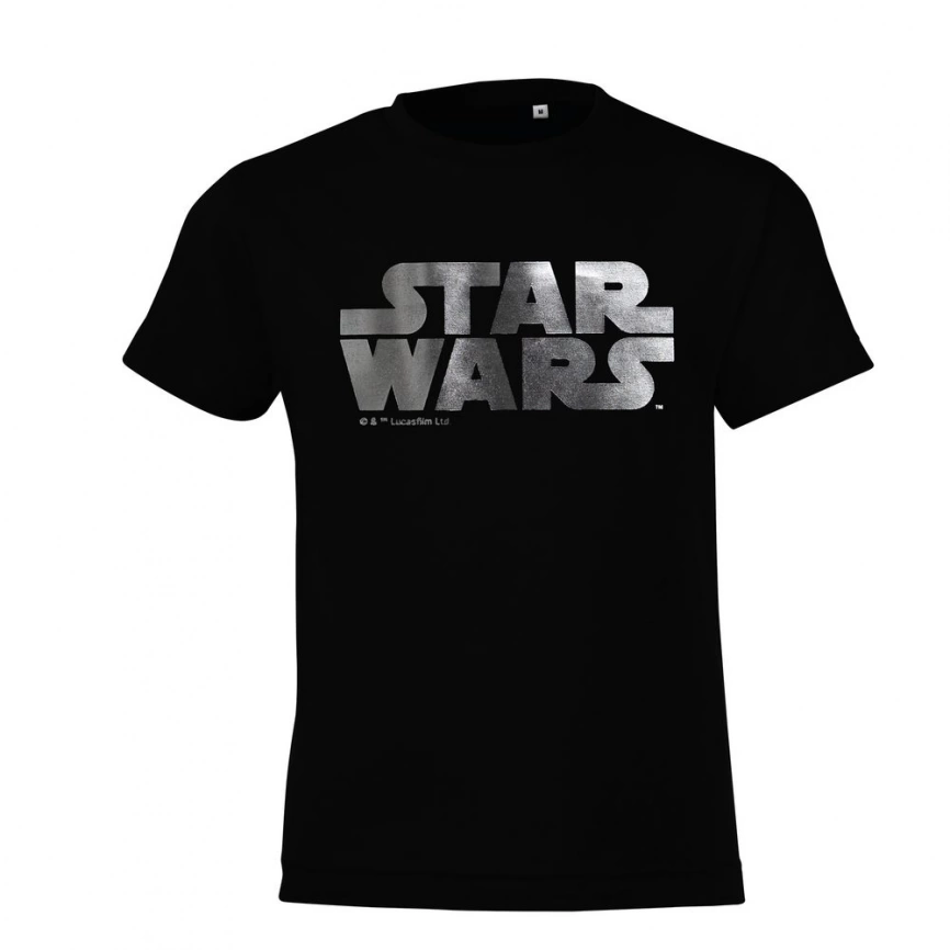 Футболка детская Star Wars Silver, черная с серебристым, на рост 96-104 см (4 года) фото 2