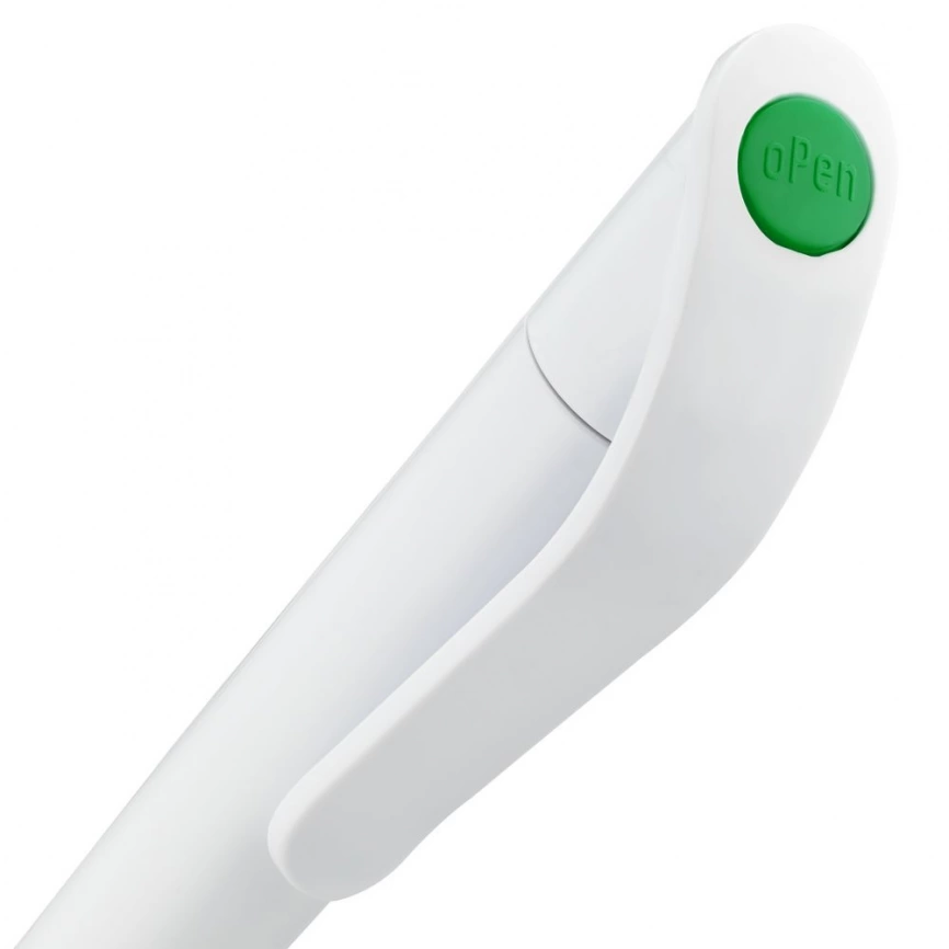 Ручка шариковая Grip, белая с зеленым фото 7