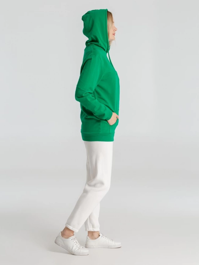 Толстовка с капюшоном унисекс Hoodie, зеленая, размер XXL фото 12