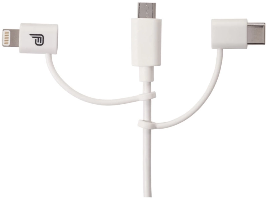 Кабель MFI 3-в-1 с коннектором Type-C, белый фото 2