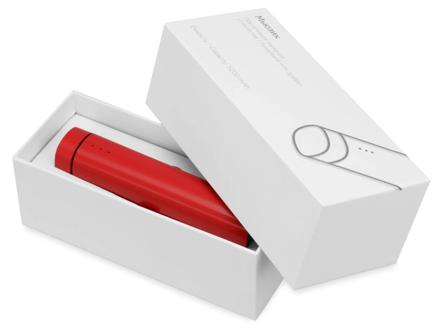 Портативное зарядное устройство Мьюзик, 5200 mAh, красный фото 9