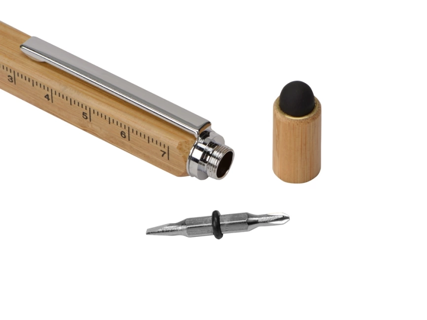 Ручка-стилус из бамбука Tool с уровнем и отверткой фото 7