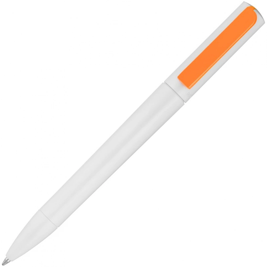 Ручка шариковая Split White Neon, белая с оранжевым фото 7