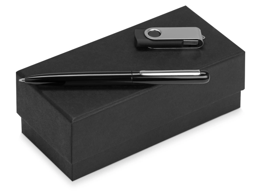 Подарочный набор Skate Mirro с ручкой для зеркальной гравировки и флешкой, черный фото 1