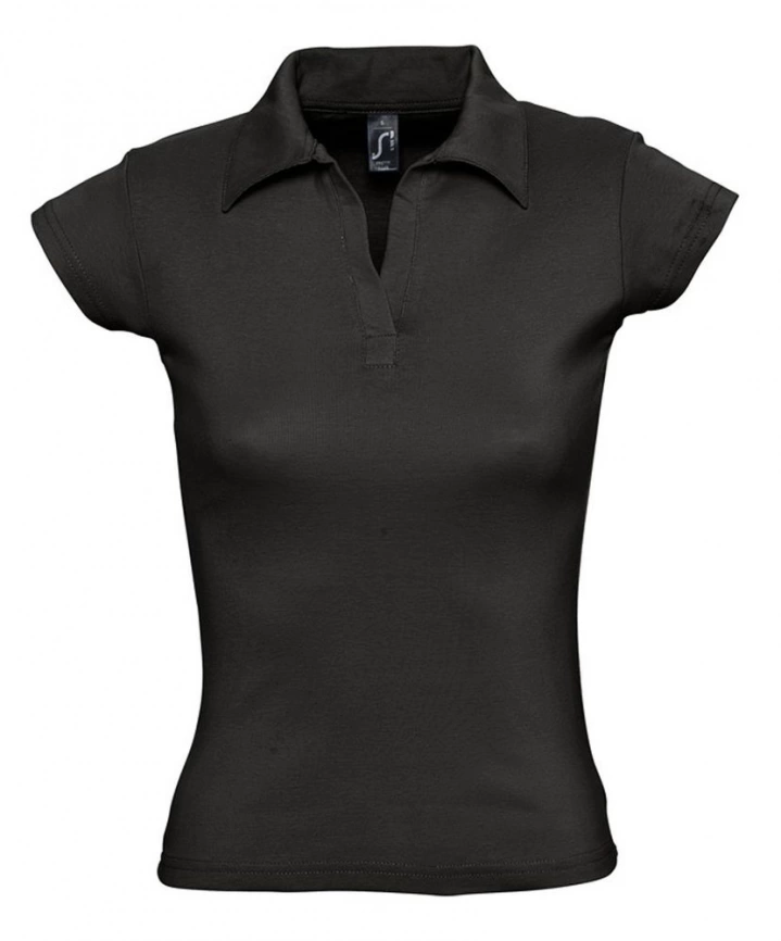 Рубашка поло женская без пуговиц Pretty 220 черная, размер L фото 1