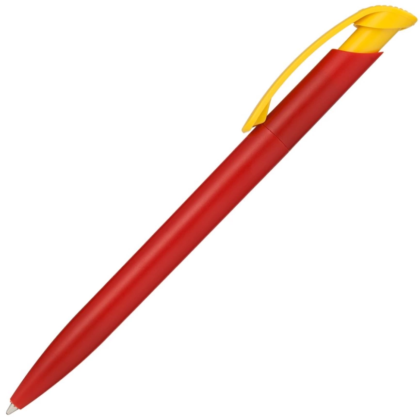 Ручка шариковая Clear Solid, красная с желтым фото 5