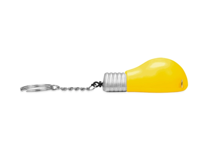 Брелок-рулетка для ключей Лампочка, желтый/серебристый фото 4