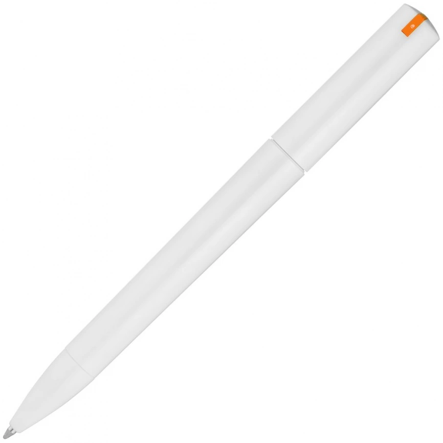 Ручка шариковая Split White Neon, белая с оранжевым фото 3