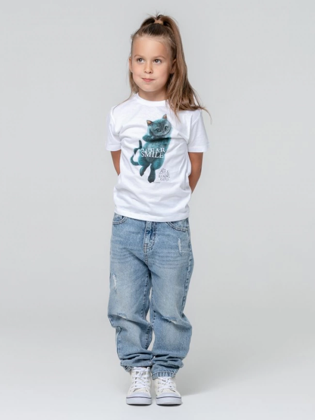 Футболка детская Wear A Smile, белая, на рост 96-104 см (4 года) фото 4