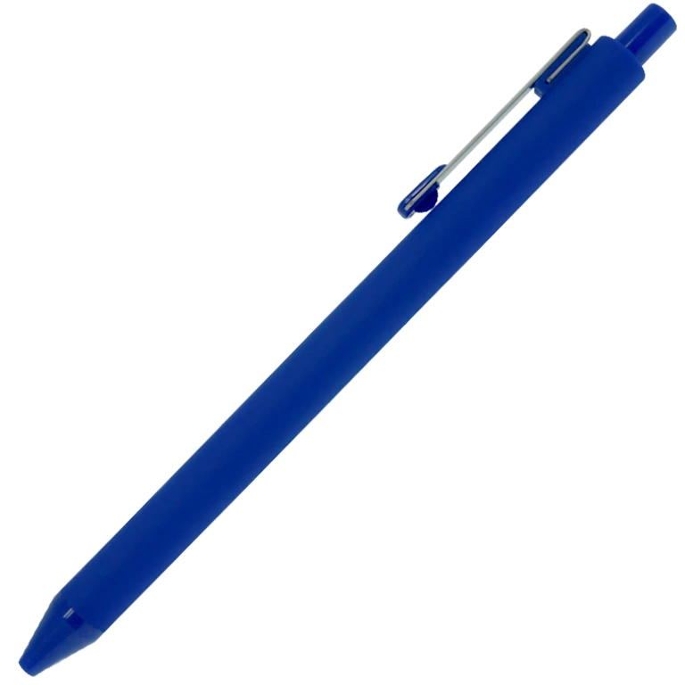 Ручка шариковая, пластиковая, софт тач, INFINITY, тёмно-синяя с серебристым фото 1