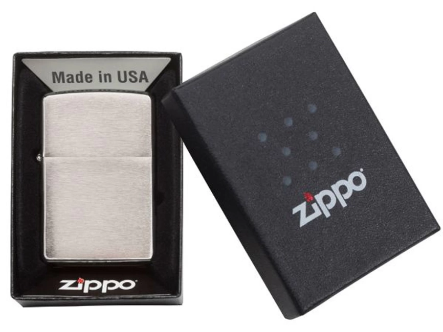 Зажигалка ZIPPO Armor™ c покрытием Brushed Chrome, латунь/сталь, серебристая, матовая, 38x13x57 мм фото 5