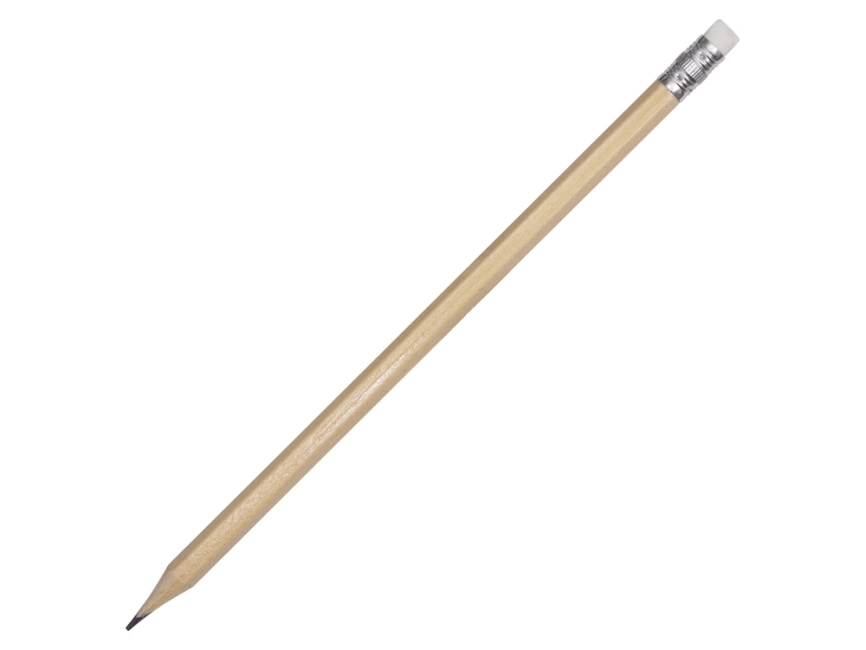 Шестигранный карандаш с ластиком Presto, натуральный фото 1