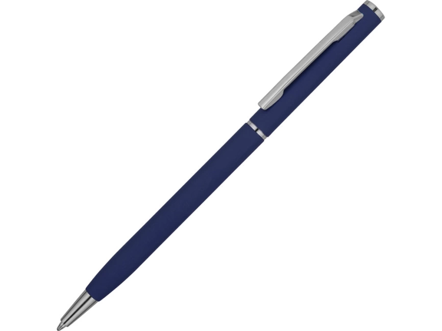 Ручка металлическая шариковая Атриум с покрытием софт-тач, синий фото 1