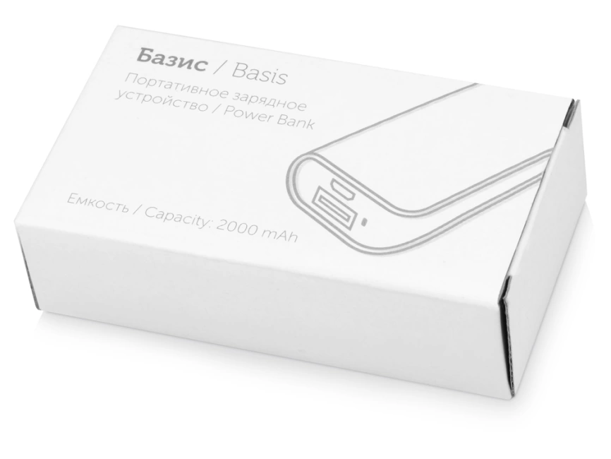 Портативное зарядное устройство (power bank) Basis, 2000 mAh, оранжевый фото 4