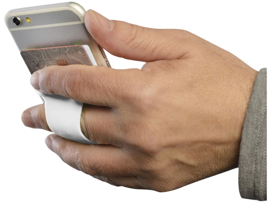 Картхолдер для телефона с отверстием для пальца, белый фото 5