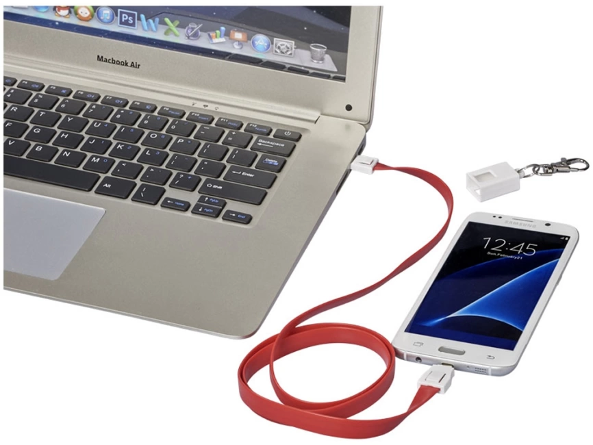 Зарядный кабель-клип 2 в 1, красный фото 3