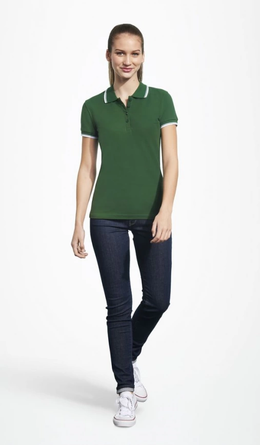 Рубашка поло женская Practice women 270 зеленая с белым, размер S фото 6