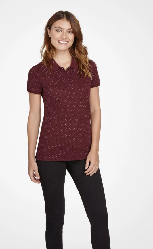 Рубашка поло женская Brandy Women, бордовая с белым, размер XS фото 5