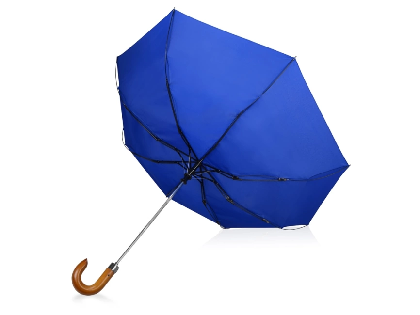 Зонт складной Cary, полуавтоматический, 3 сложения, с чехлом, темно-синий фото 3