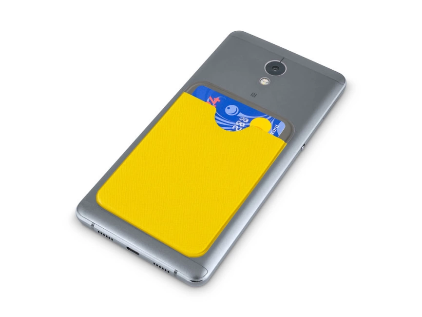 Чехол-картхолдер Favor на клеевой основе на телефон для пластиковых карт и и карт доступа, желтый фото 4