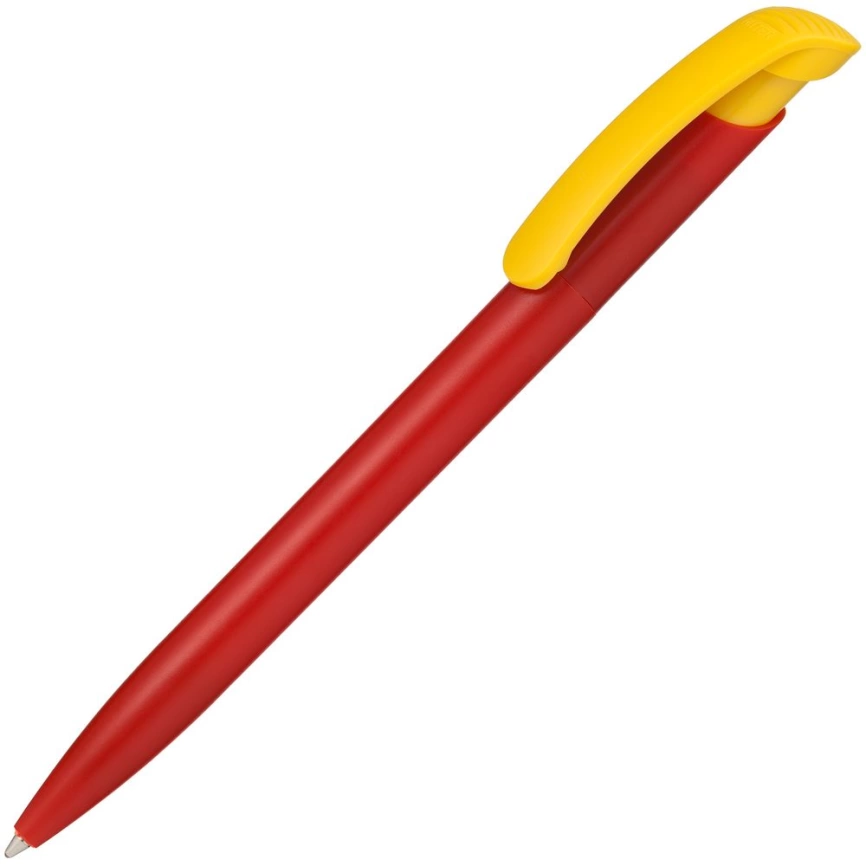Ручка шариковая Clear Solid, красная с желтым фото 4