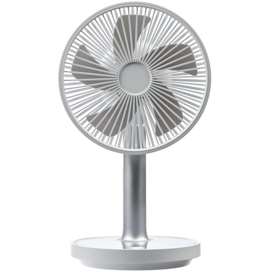 Настольный беспроводной вентилятор с подсветкой inBreeze, белый c серым фото 2