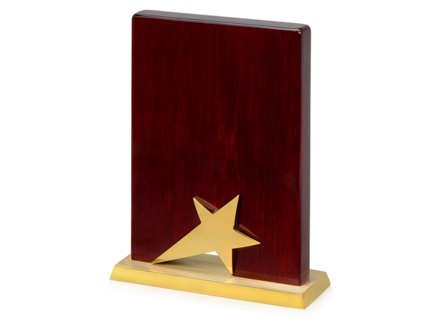Награда Galaxy с золотой звездой, дерево, металл, в подарочной упаковке фото 1
