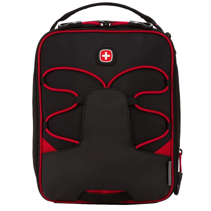 Термосумка Swissgear с увеличением объема, черная с красным фото 2