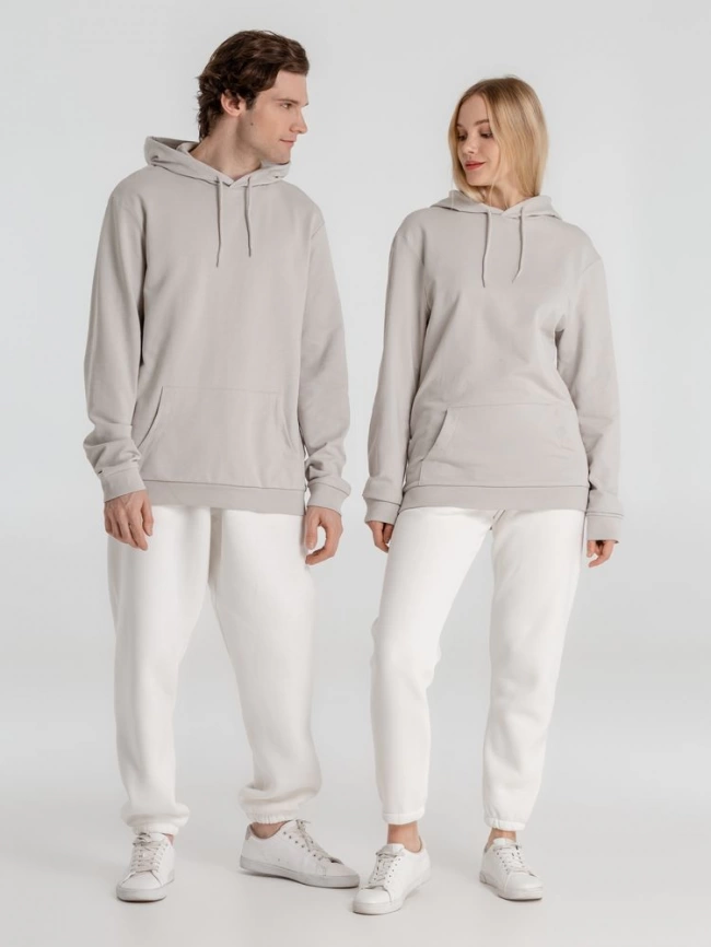 Толстовка с капюшоном унисекс Hoodie, дымчато-серая, размер 3XL фото 21