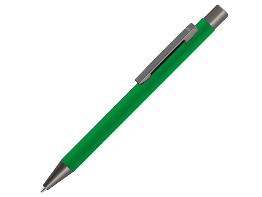 Ручка шариковая UMA STRAIGHT GUM soft-touch, с зеркальной гравировкой, зеленый фото 1