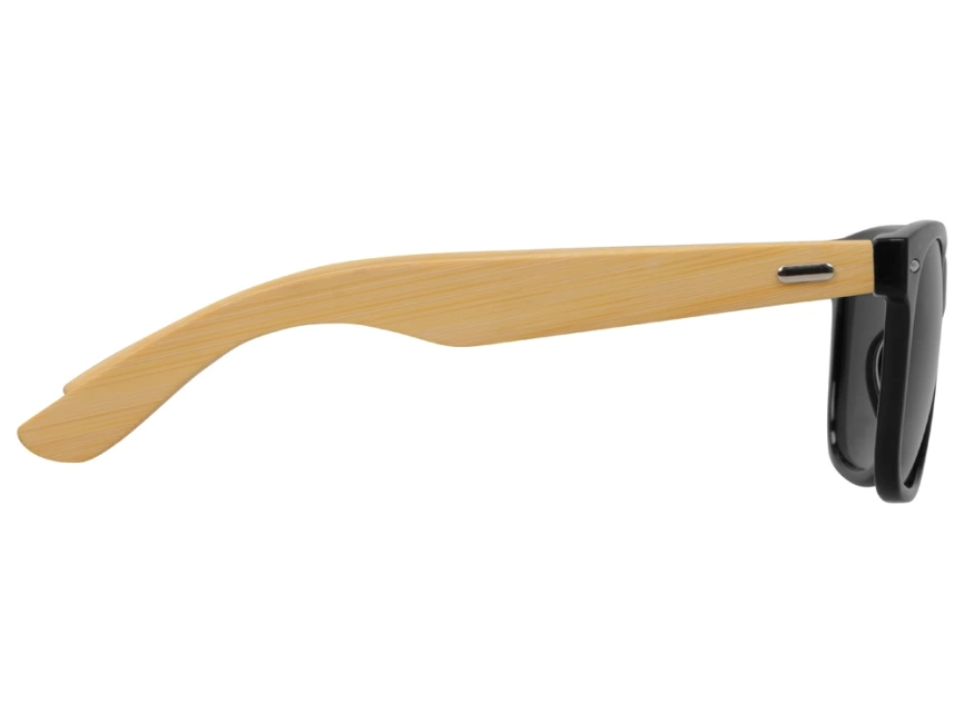 Солнцезащитные очки с бамбуковыми дужками в сером футляре фото 7