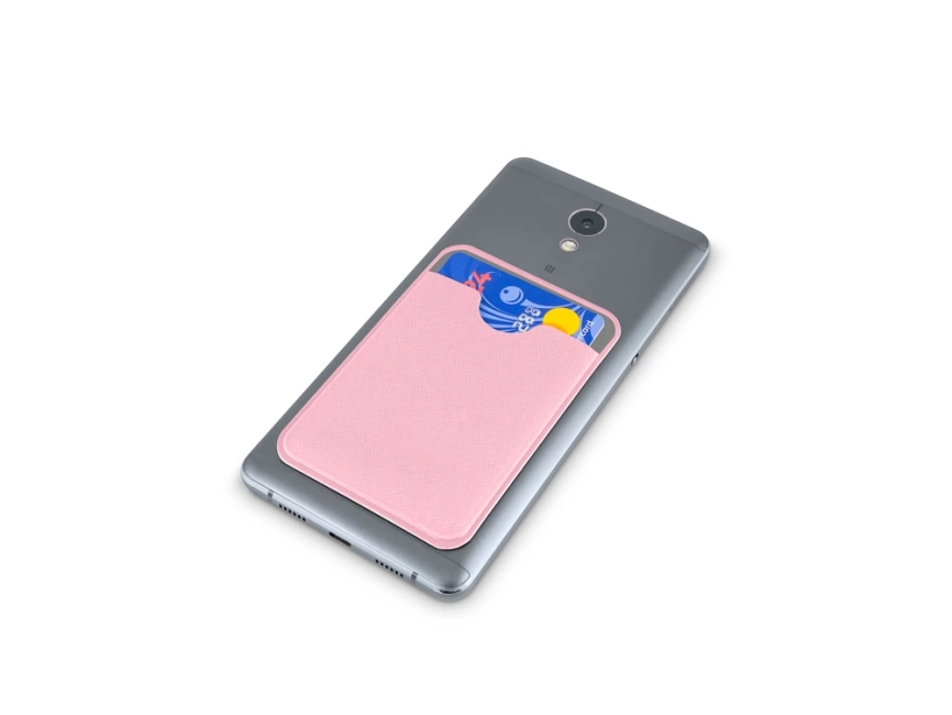 Чехол-картхолдер Favor на клеевой основе на телефон для пластиковых карт и и карт доступа, розовый фото 4