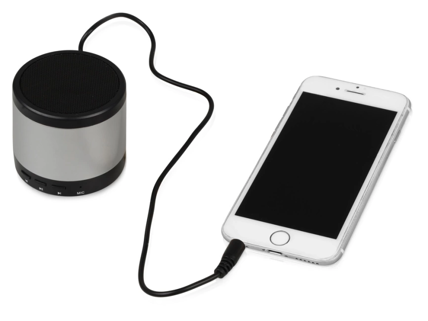 Портативная колонка Ring neon с синей подсветкой корпуса, серебристый фото 3