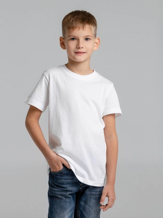 Футболка детская T-bolka Fit Kids, белая, на рост 118-128 см (8 лет) фото 5